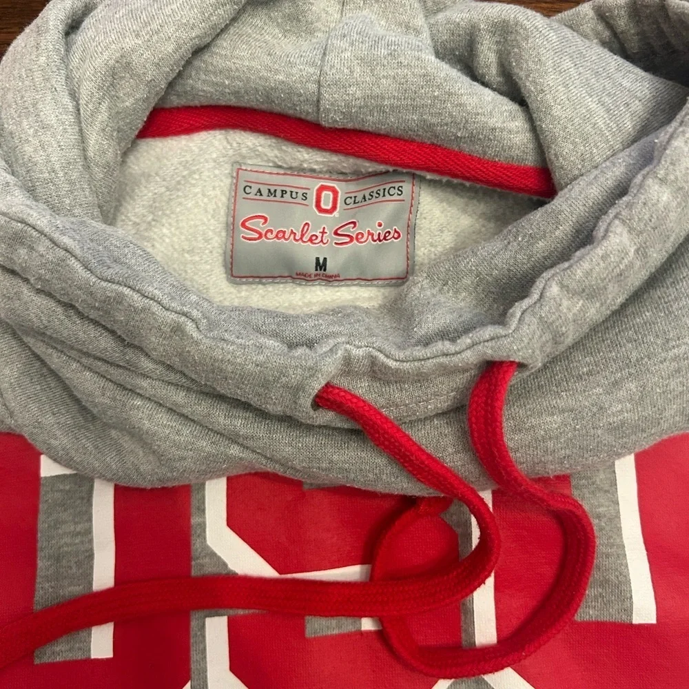 OSU Gray Hoodie with Red Accents